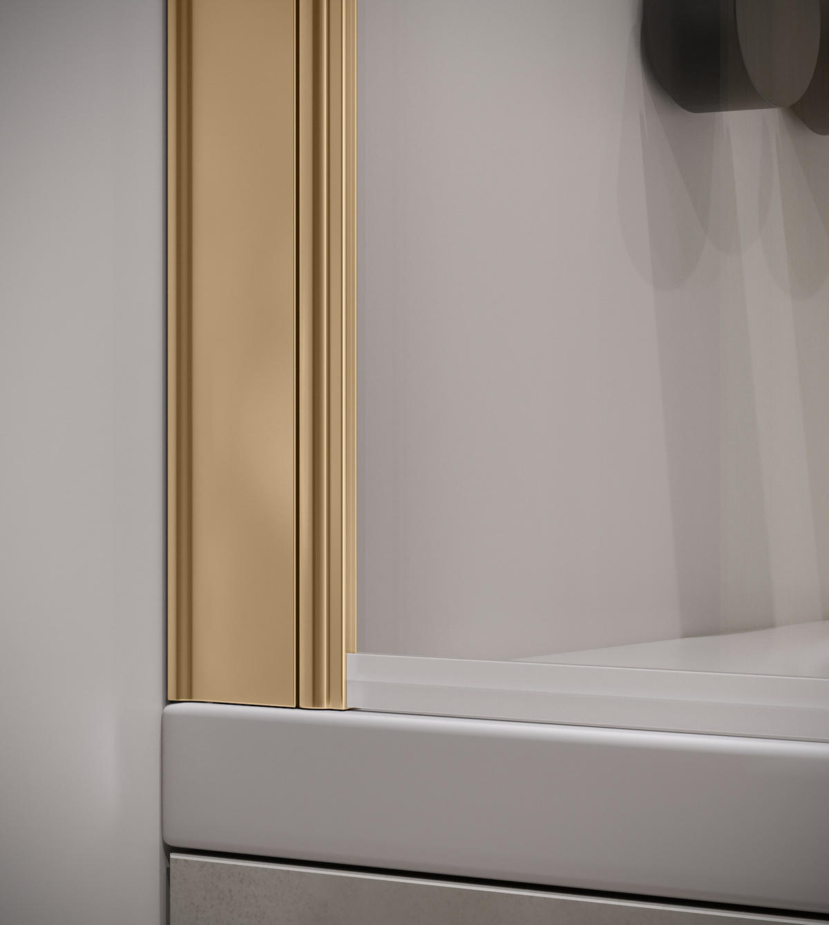 BADEWANNE Torino 1 Teil cm Gold - 60 x 140 cm - Goldfarben, Glas (60/140cm) - Badplaats