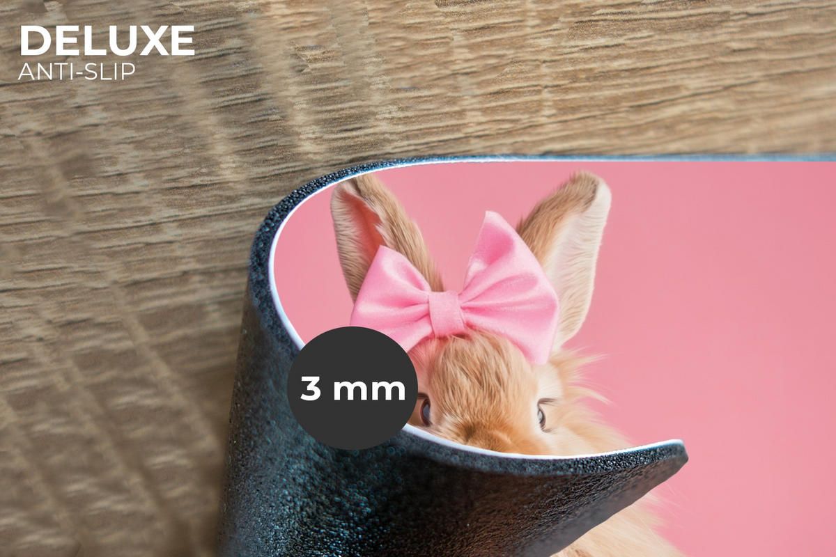 PLATZSETS 6er-Set Schleife - Discoball - Kaninchen Unterlage 45x30 cm - Pink, Kunststoff (0.3/45/30cm) - MuchoWow