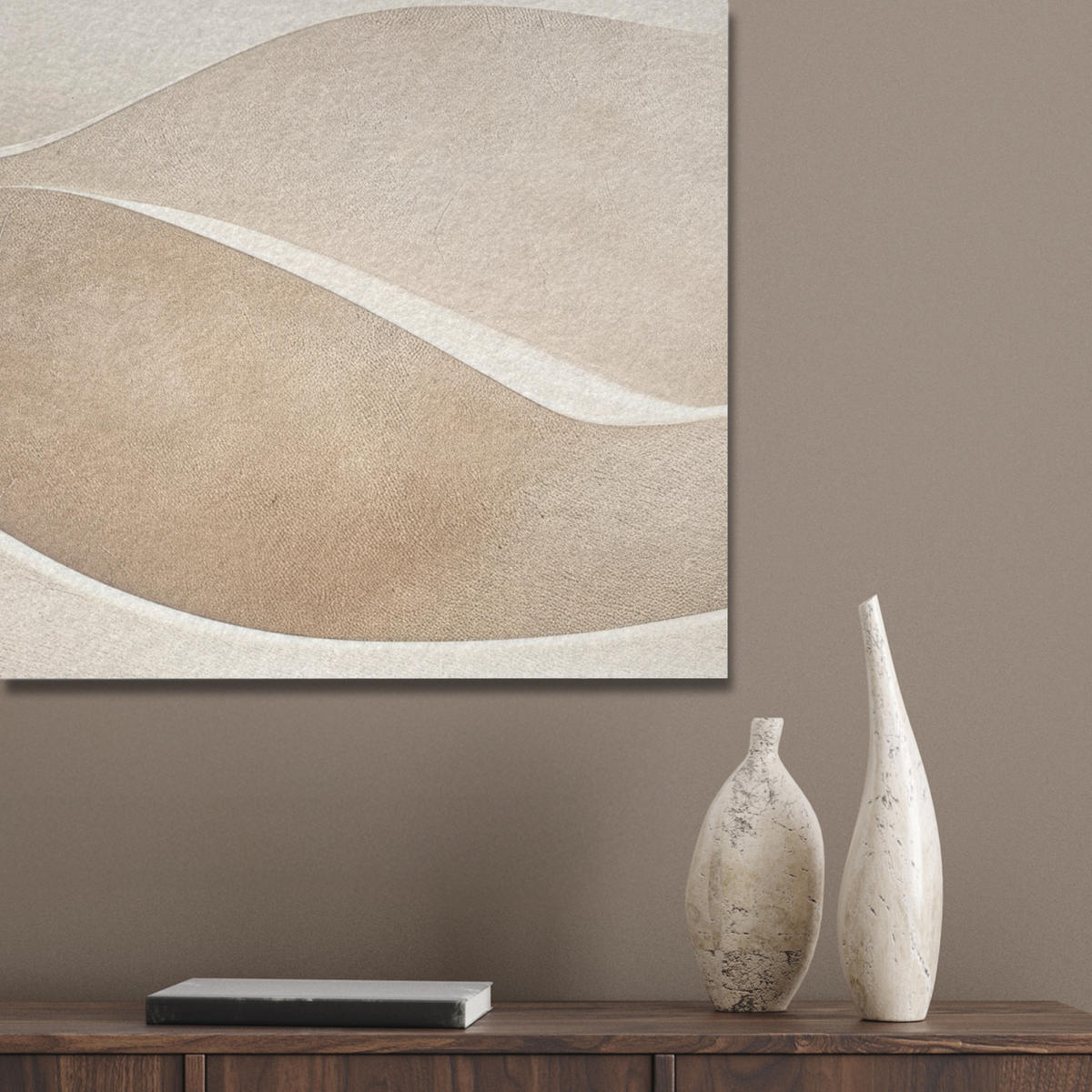 AKUSTIKBILD Beige - Natur - Abstrakt - Modern Akustikpaneele 80x80 cm - Beige, Kunststoff (80/80/0.9cm) - MuchoWow