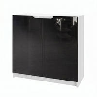 KOMMODE Logan Fronten in Schwarz Hochglanz - Schwarz Hochglanz, Holzwerkstoff (82/78/37cm) - Vladon