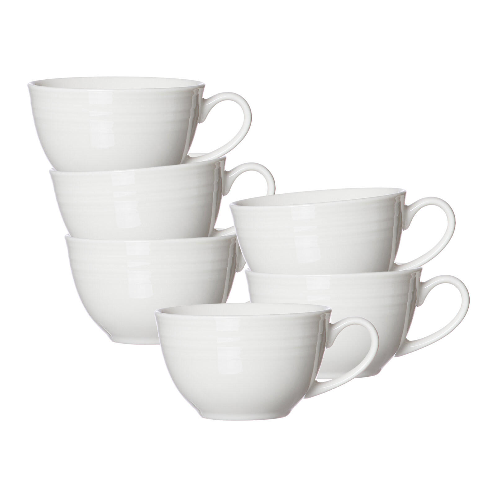 KAFFEETASSEN Levi Weiß 220 ml 6er Set - Weiß, Keramik (0.22L) - Ritzenhoff Breker