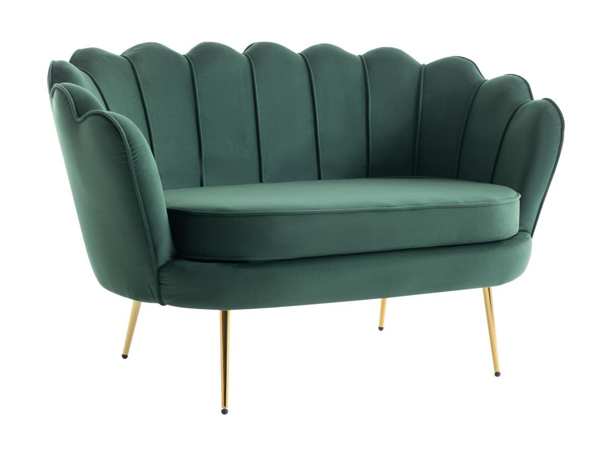 MUSCHELSOFA 2-Sitzer - Samt - Tannengrün - DANDELION - Grün, Textil (73/78/124cm) - Pascal Morabito