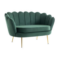 MUSCHELSOFA 2-Sitzer - Samt - Tannengrün - DANDELION - Grün, Textil (73/78/124cm) - Pascal Morabito