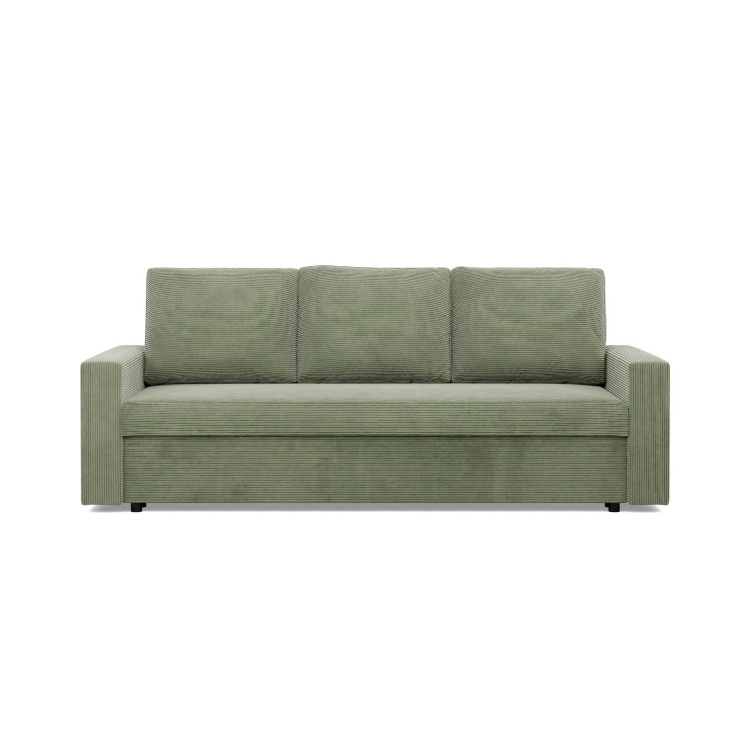 SOFA 3-SITZER MIT SCHLAFFUNKTION NEO, Cord - Grün - Grün, Textil (220/85/92cm) - Mebligo