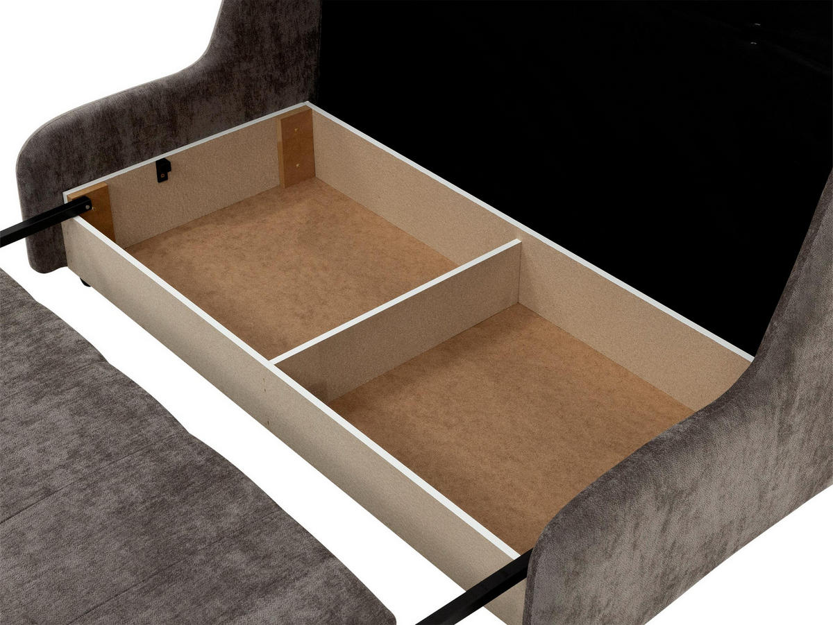 SCHLAFSOFA Viva Elite IV - Dunkelbraun/Schwarz, Holz/Metall (166/85/98cm) - MIRJAN24