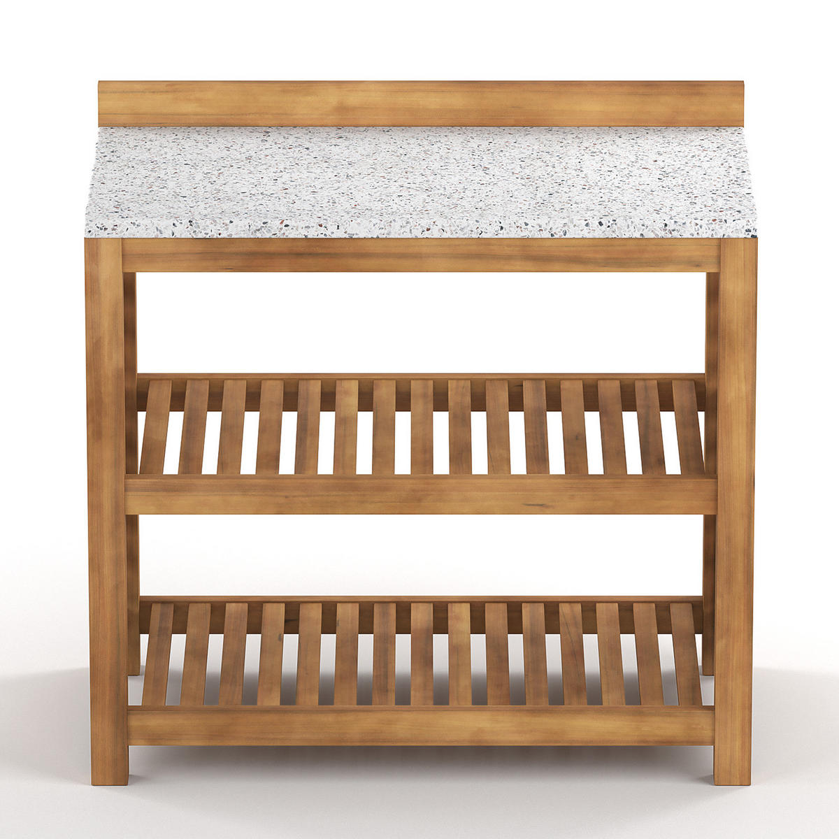 GARTENKÜCHENREGAL - Akazie massiv - Beige - Beige, Holz (90/86/52cm) - home24