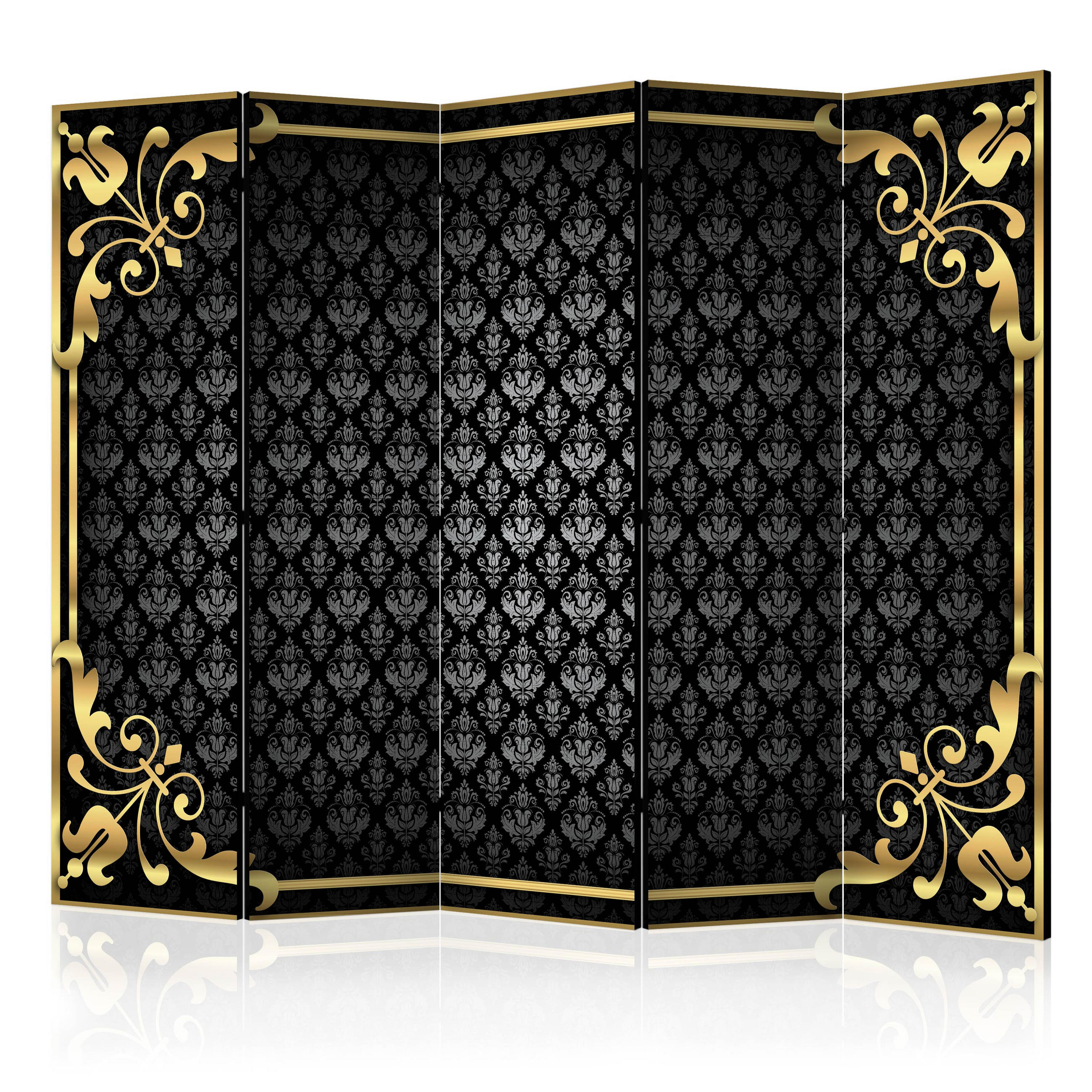 Muralo Paravent Schwarz 225x172x3 cm