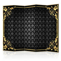 PARAVENT Einseitig Bedruckter 5-tlg 225x172 cm Ornamente Glamour - Schwarz, Holz/Textil (225/172/3cm) - Muralo