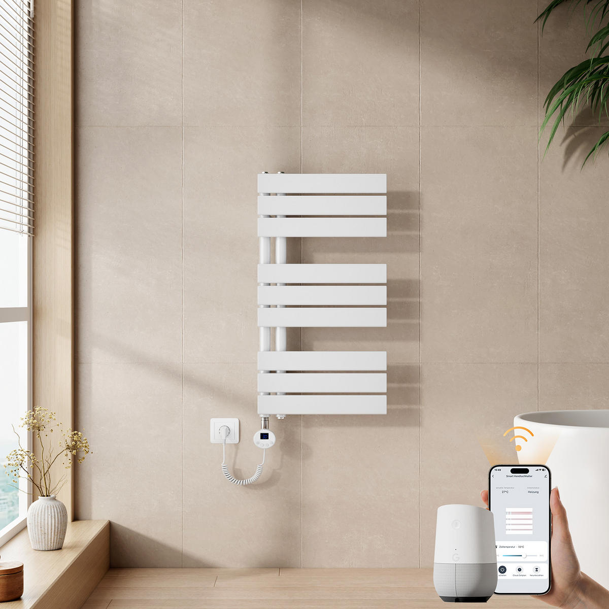 RADIJATOR Električni WiFi termostat Bijeli - bijela, metal (40/76.2/5.9cm) - EMKE