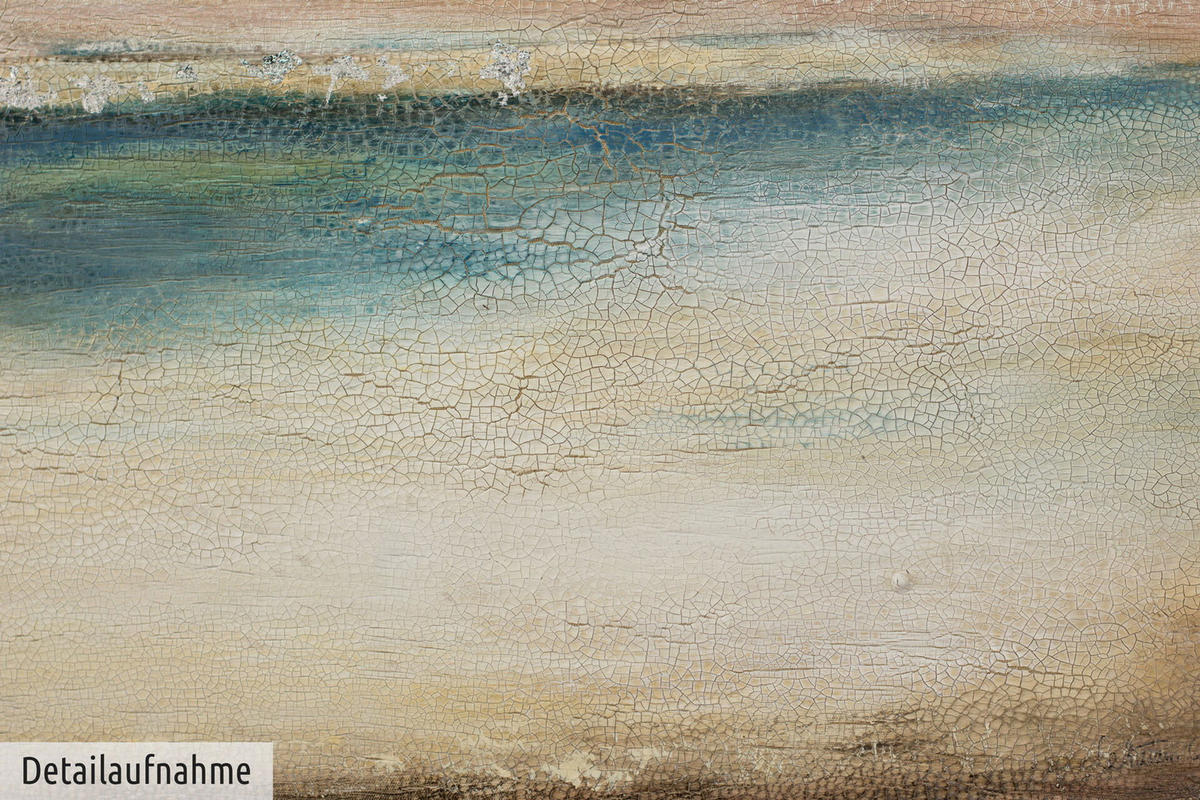ÖLGEMÄLDE 120/80 cm - Blau/Beige, Holz/Textil (2.5/80cm) - KUNSTLOFT