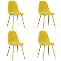 ESSZIMMERSTÜHLE 4 Stk. Senfgelb Samt 45*53.5*83cm - Gelb, Metall (45/83/53.5cm) - ZMH