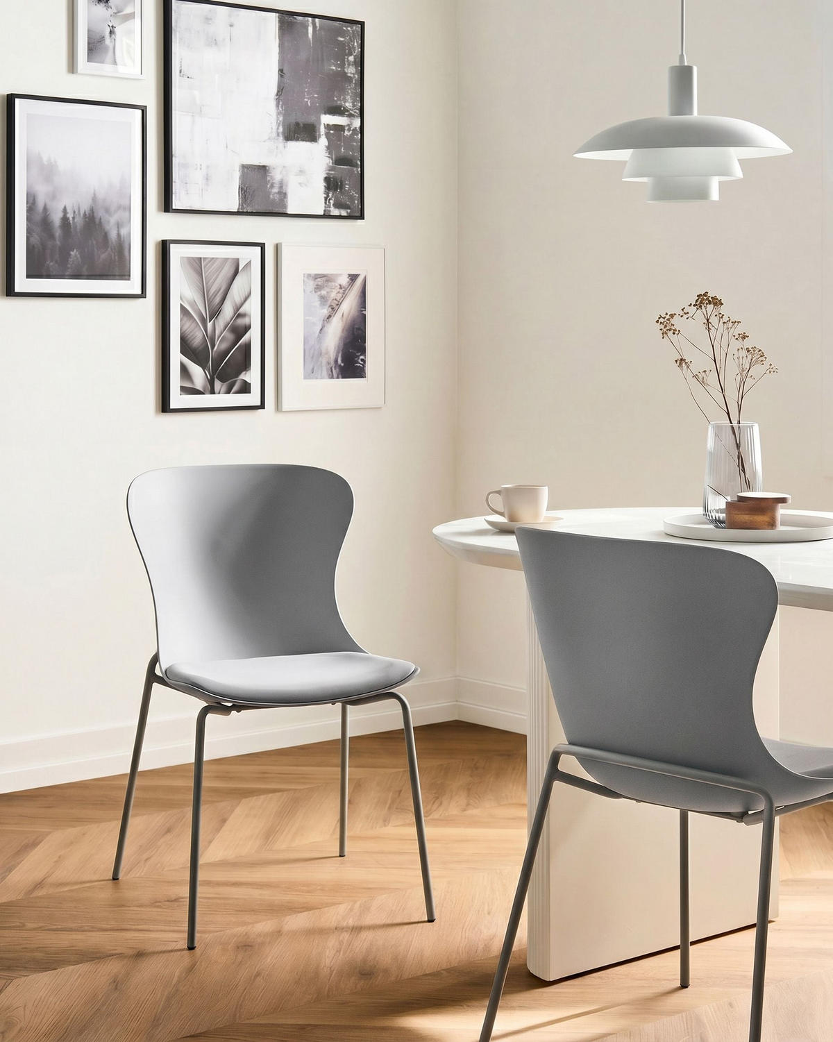 ESSZIMMERSTUHL 2er-Set Grau Pitsburg - Grau, Kunststoff (49/84/52cm) - Beliani