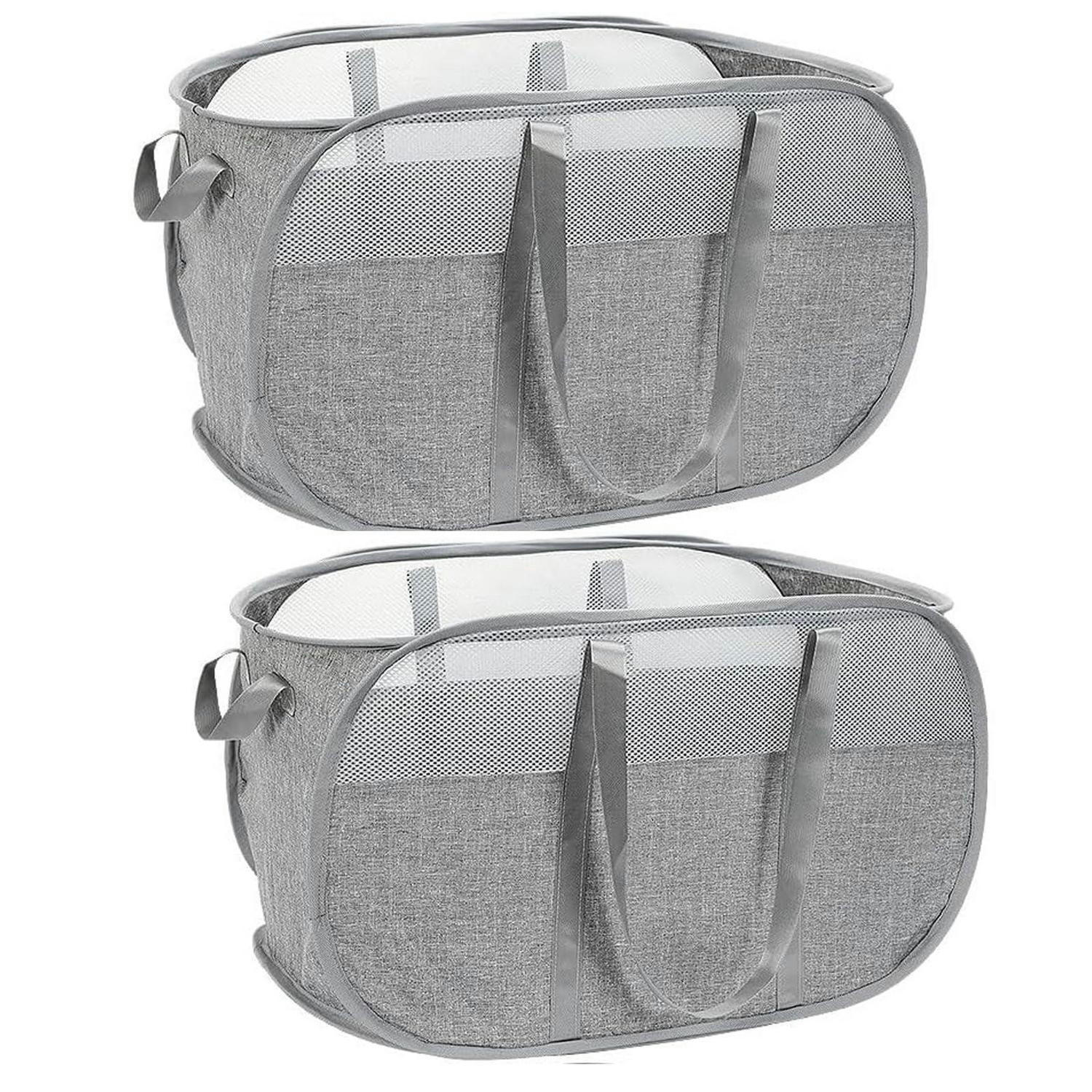 WÄSCHEKORB 2er-Pack faltbar Grau 65 Liter - Grau, Textil (35/33/58cm)