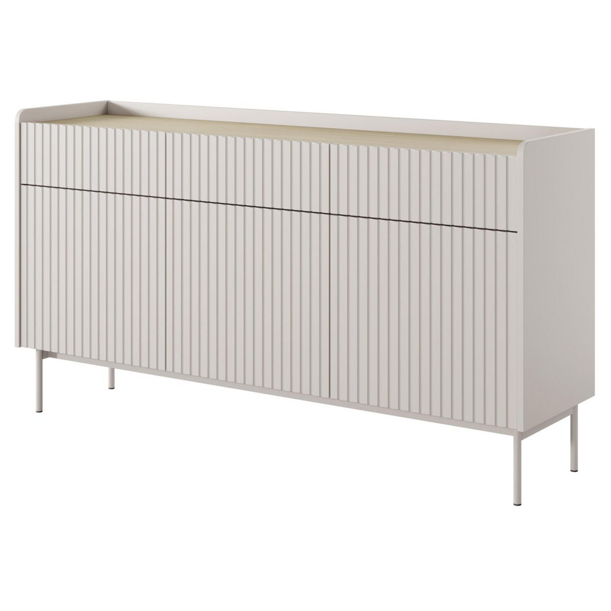 SIDEBOARD Liwelo Greige 153 cm - Taupe, Holzwerkstoff/Metall (153/82.2/38cm) - Selsey