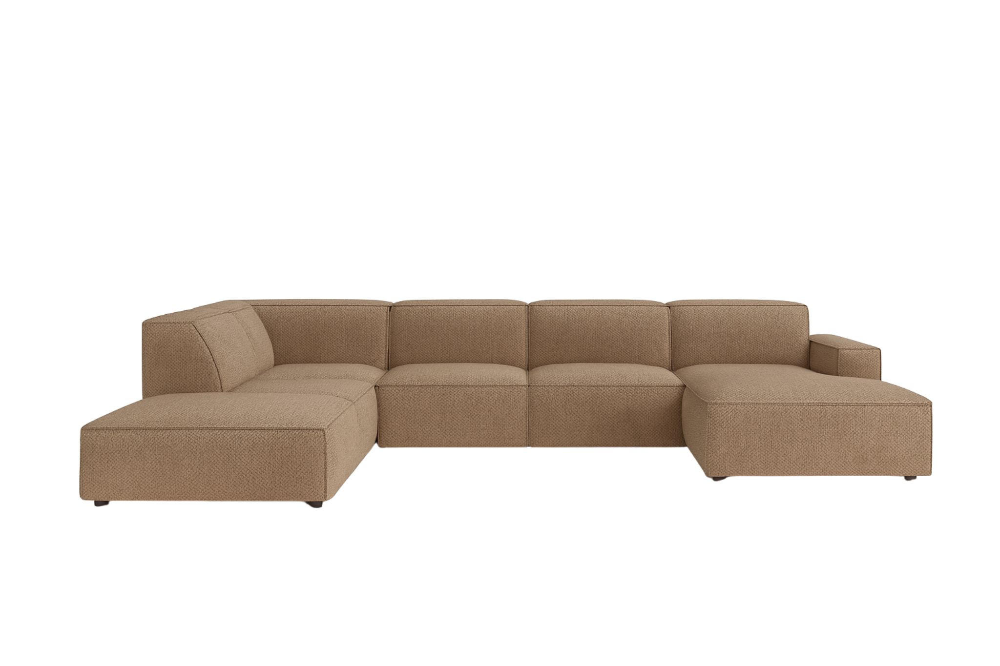 ECKSOFA Cursal V, Stoff Artico, Beige, Links - Beige, Holz (364/262cm) - Kaiser Möbel