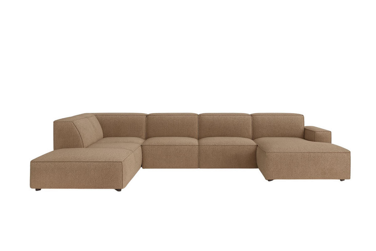 ECKSOFA Cursal V, Stoff Artico, Beige, Links - Beige, Holz (364/262cm) - Kaiser Möbel