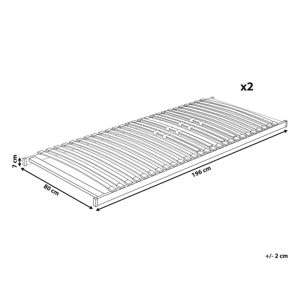 LATTENROST 160x200 cm Heller Holzfarbton Vouziers - Hellbraun, Holz (160/200cm) - Beliani
