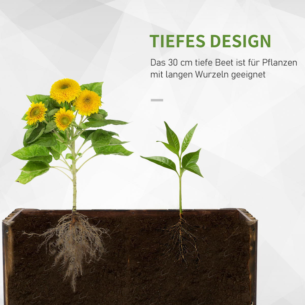 HOCHBEET Pflanzkasten Pflanzbeet Blumenbeet Blumenkasten, Tannenholz, Naturholz - Fichtefarben, Holz (35/30/78cm) - Outsunny
