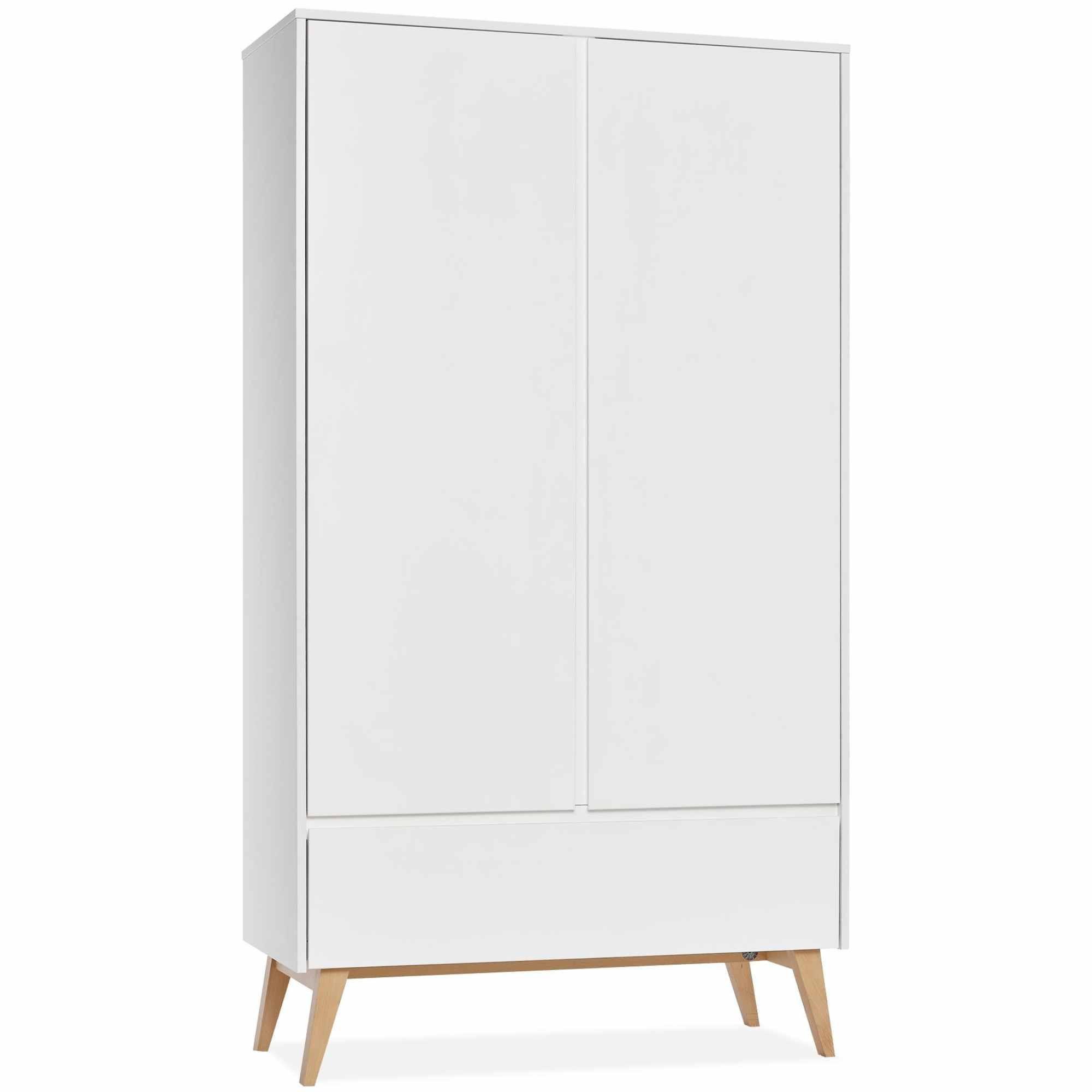 KONSIMO® KINDERKLEIDERSCHRANK Weiß 100cm × 53cm × 200cm