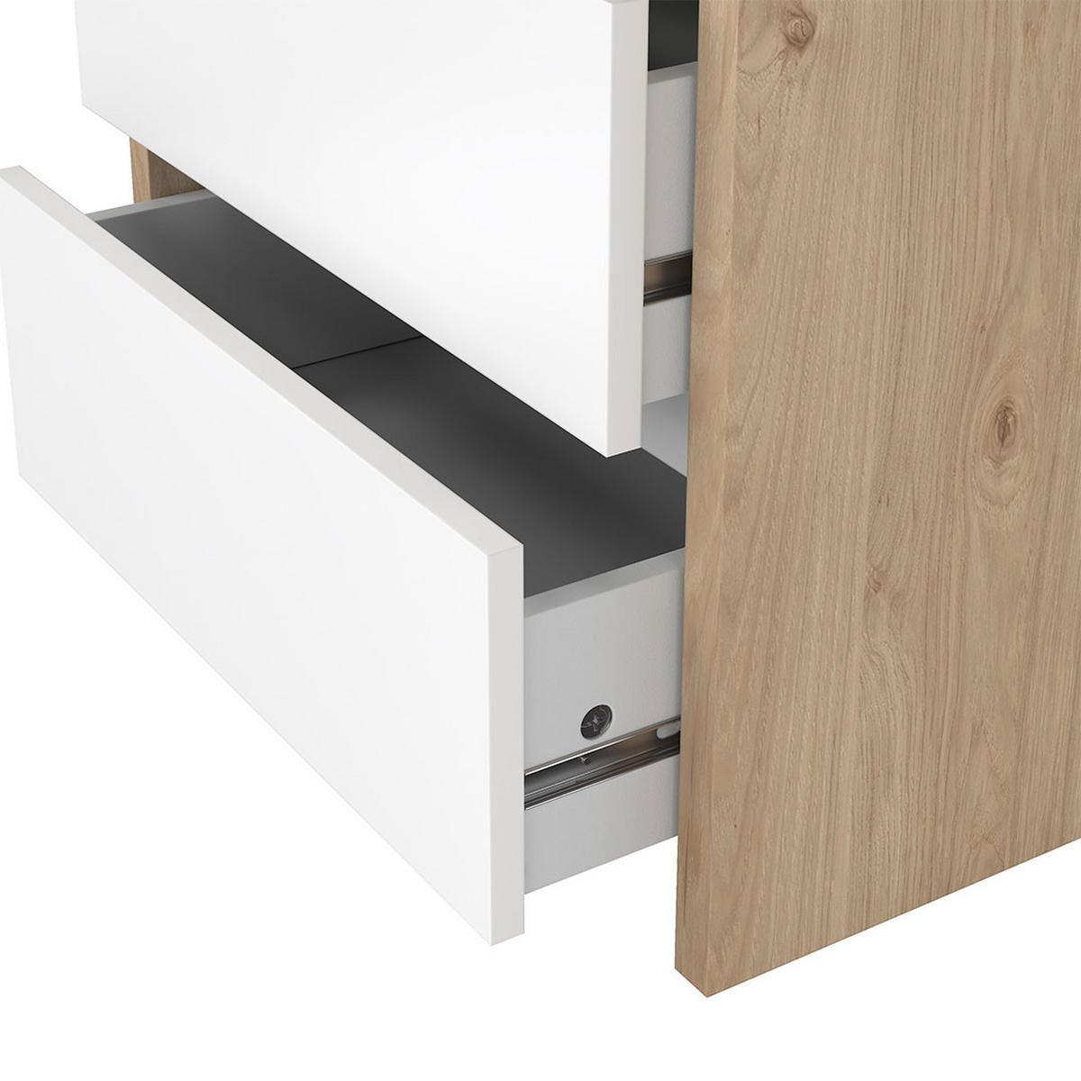 NACHTTISCH, Next, Weiß, Holzwerkstoff, 52 x 48 x 46 cm - Weiß, Holzwerkstoff (52/46/48cm) - ebuy24