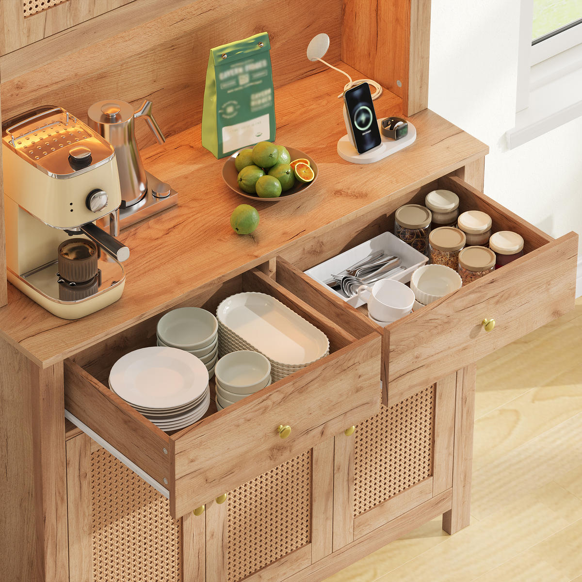 GESCHIRRSCHRANK Naturfarben 100/40/180 - Naturfarben, Holzwerkstoff (100/180/40cm)