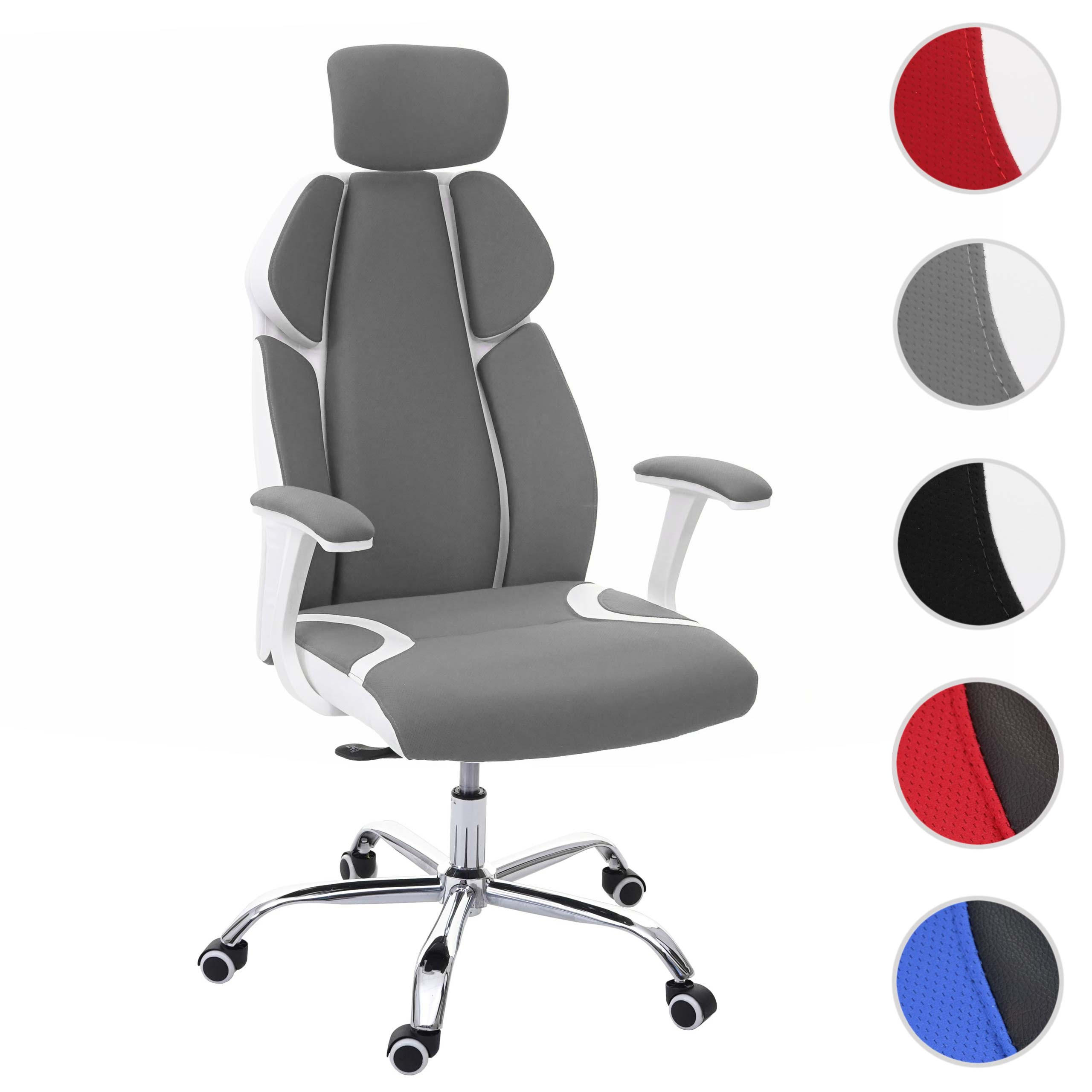 BÜROSTUHL Grau, Weiß - Weiß/Grau, Textil (63/134/92cm) - MCW
