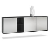 SIDEBOARD Cuba Türen in Hellgrau seidenmatt - Greige, Holzwerkstoff (182/53/35cm) - Vladon