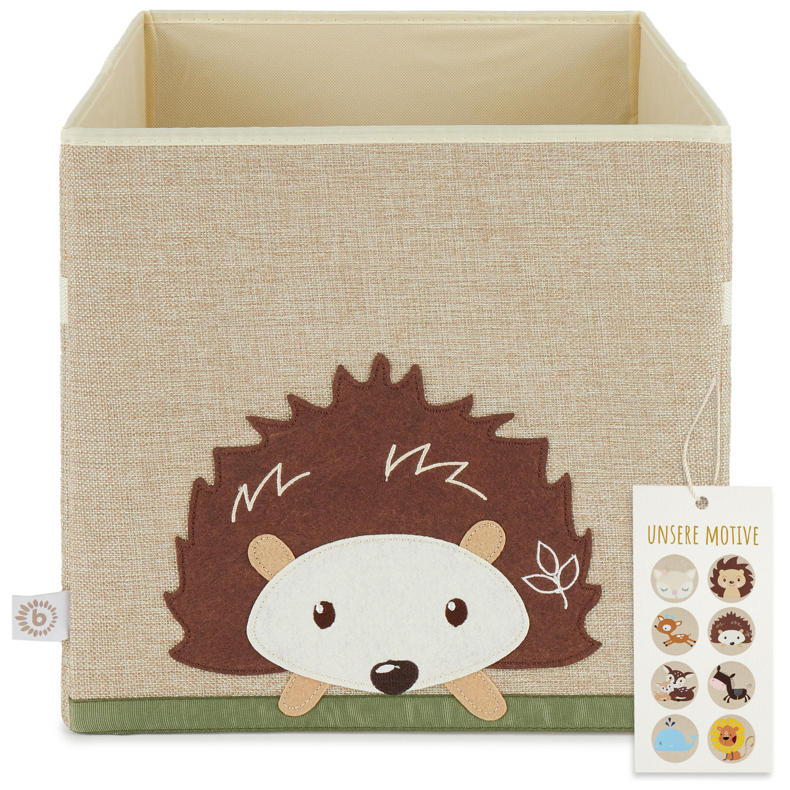 AUFBEWAHRUNGSBOX Kinder Kallax Igel - Beige, Textil (33/33cm) - Bieco Spielwaren