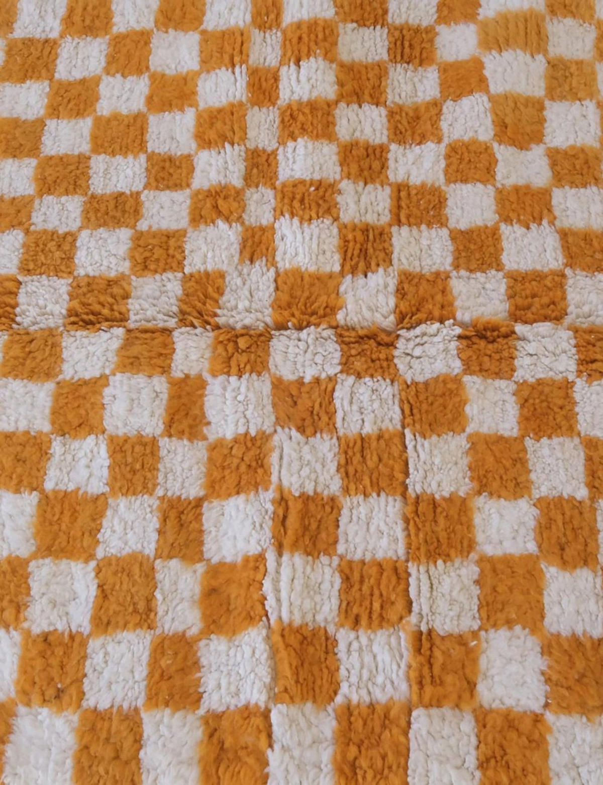 BERBERTEPPICH marokkanisch aus Wolle kariert 300x 400 cm - Orange, Naturmaterialien (300/400cm) - AFK Living