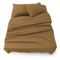 BETTLAKEN 3er Set - Spannbettlaken 180x200x30cm 2X Kissenbezug 50x80cm - Pumpkin Spice - Orange, Textil (180/200cm)