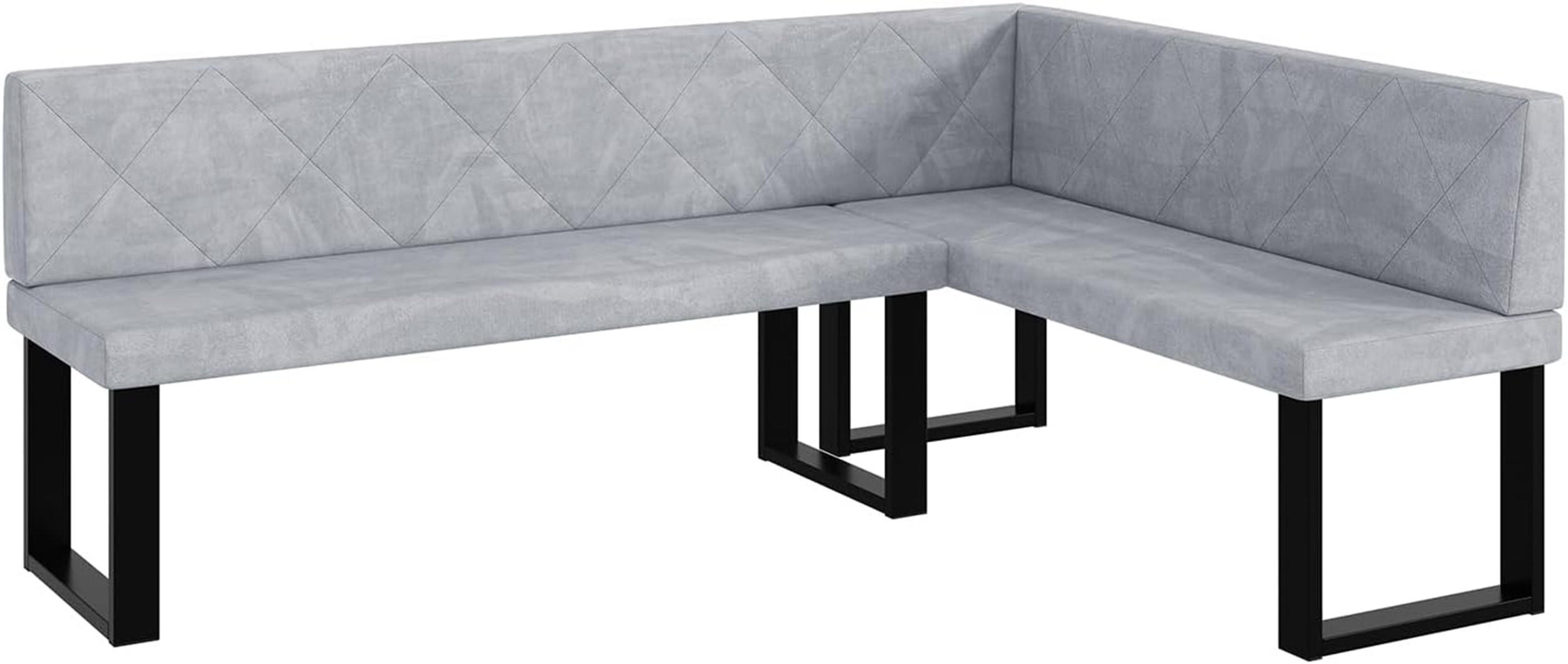 ECKBANK ERIC_U - Hellgrau, Textil (142/196cm) - Meblini