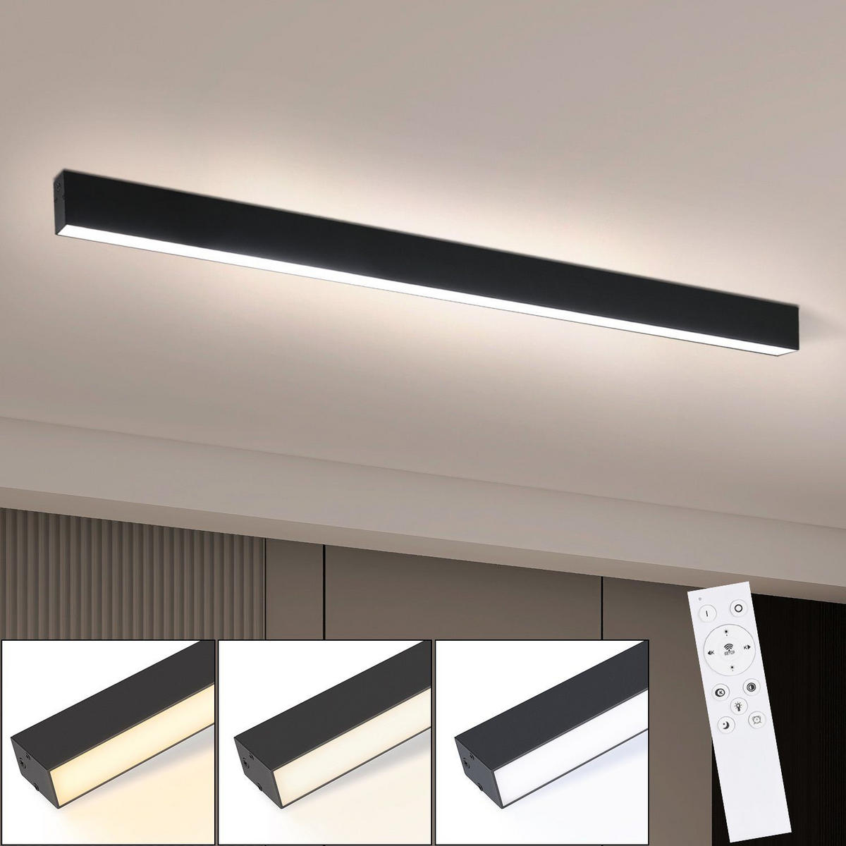 LED-DECKENLEUCHTE Werner 107/4/6 cm - Schwarz, Metall (107/4/6cm) - Nettlife