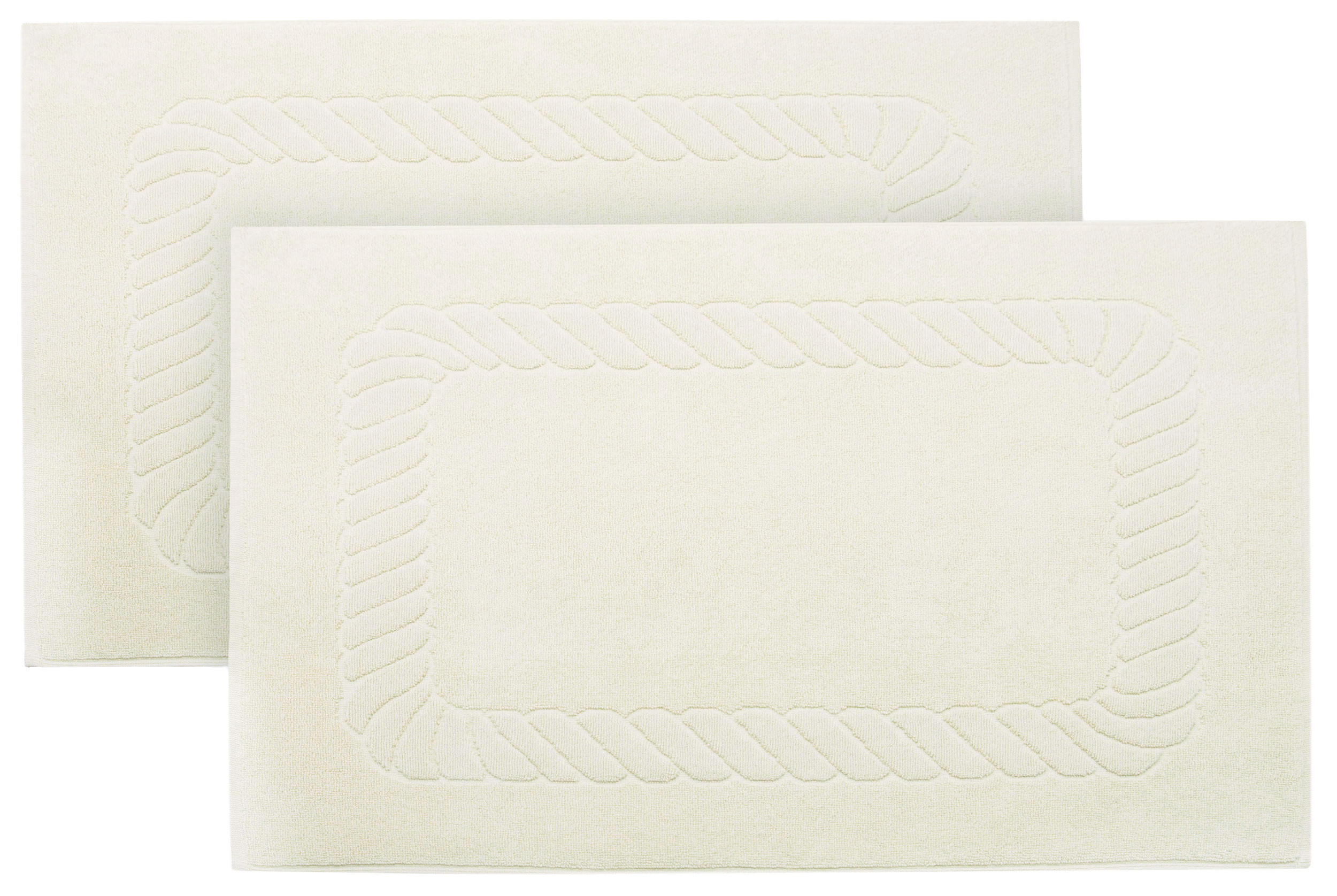 BADEMATTE, 2er-Set, 50x70 cm, 100% Baumwolle, Braun - Creme, Textil (50/70cm) - Zollner