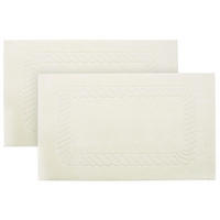 BADEMATTE, 2er-Set, 50x70 cm, 100% Baumwolle, Braun - Creme, Textil (50/70cm) - Zollner
