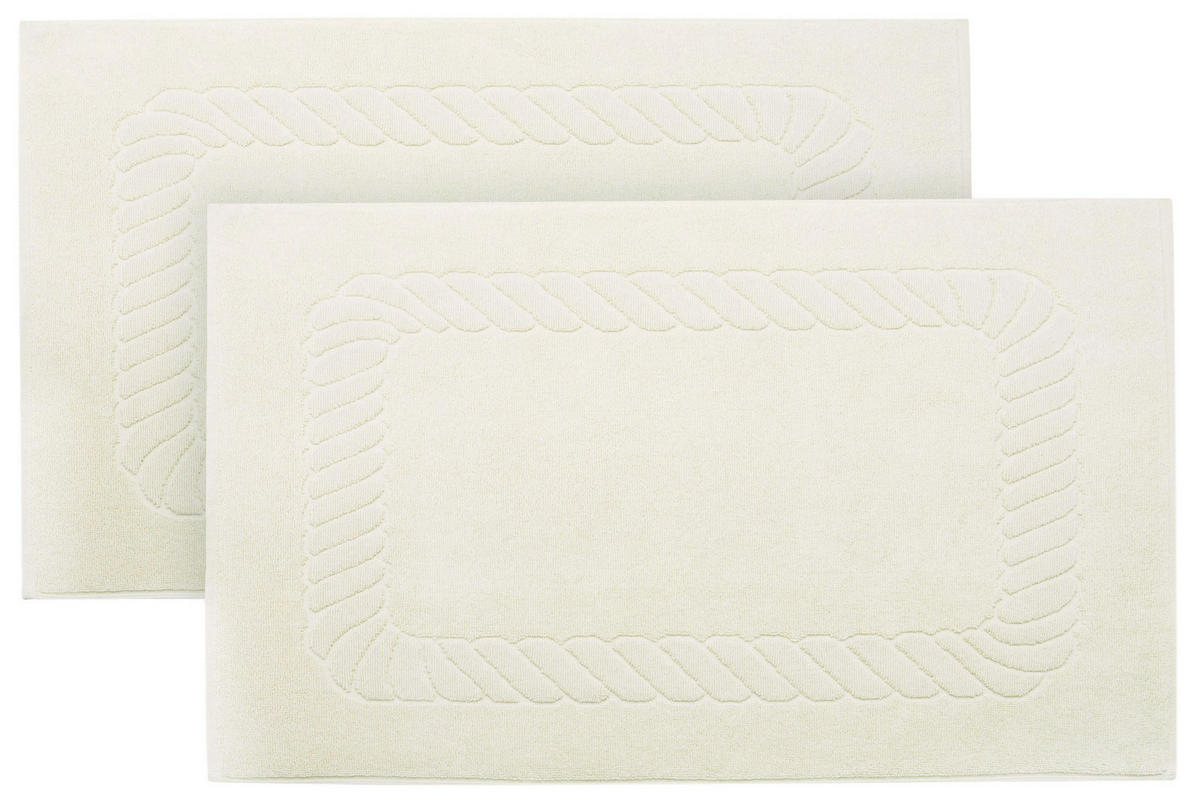 BADEMATTE, 2er-Set, 50x70 cm, 100% Baumwolle, Braun - Creme, Textil (50/70cm) - Zollner