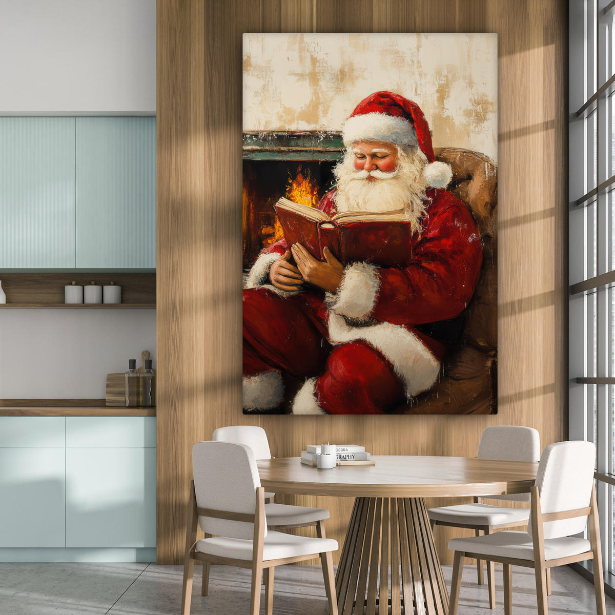 SLIKA NA PLATNU Božič 90x140 cm - temno rdeča, tekstil (90/140cm) - MuchoWow