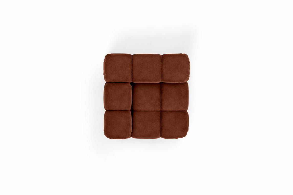 ECKMODUL, Für Modulares System, Stoff Salvador, Dunkelbraun, Selia - Dunkelbraun, Holz (95/70/95cm) - Kaiser Möbel