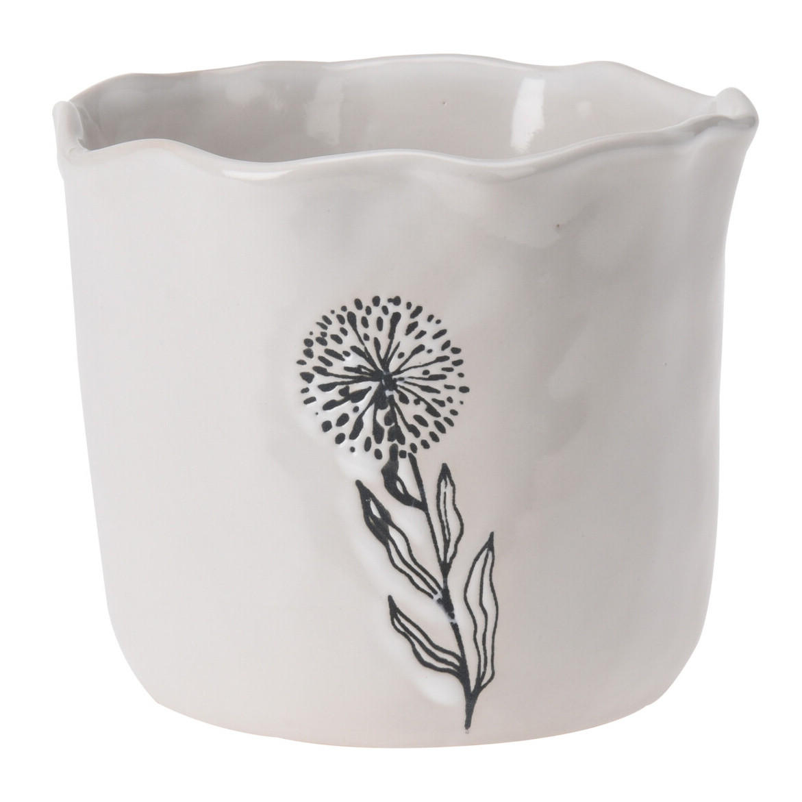 BLUMENTOPFABDECKUNG Keramik Ø 12,5 cm - Weiß, Kunststoff (12.5/10.5cm) - Home Styling Collection