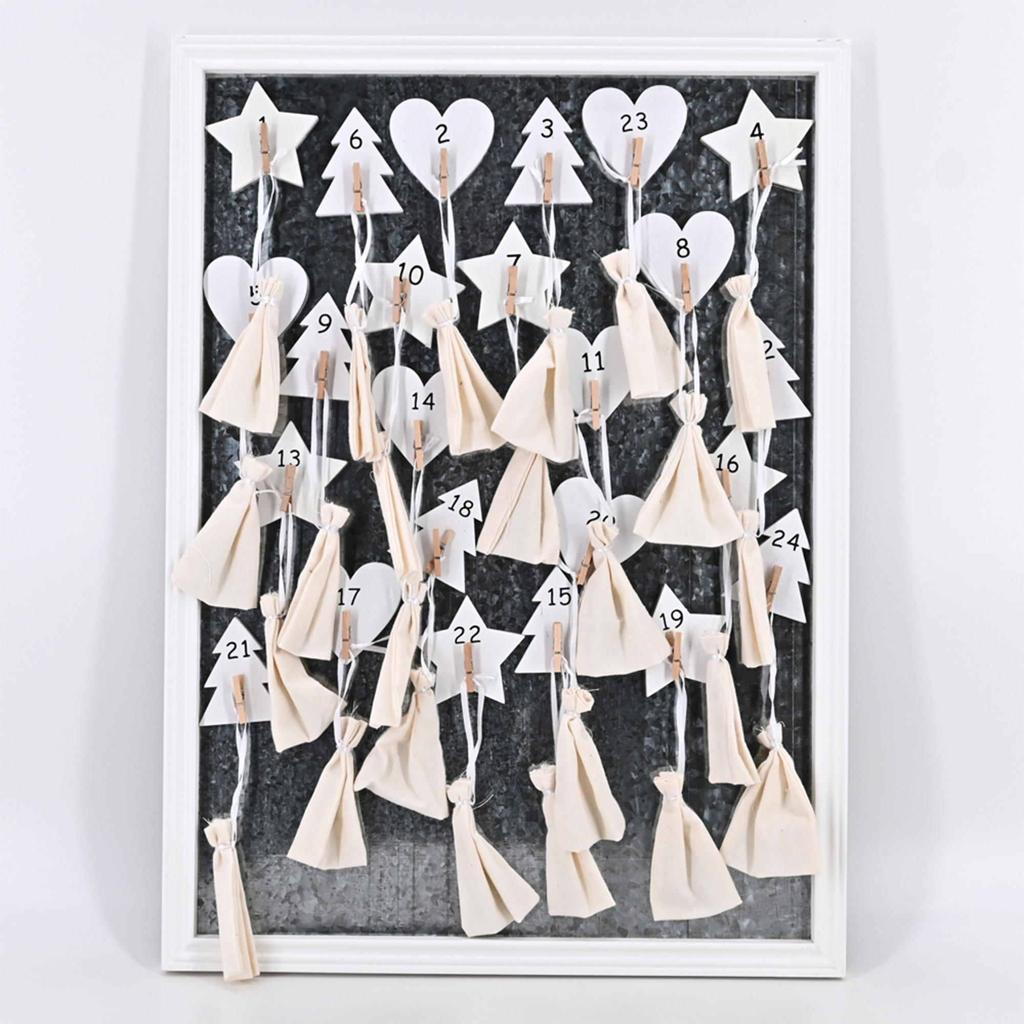 ADVENTSKALENDER zum selbst befüllen, Holz, Weiß - Weiß, Holz (43/60/43cm) - dasmöbelwerk