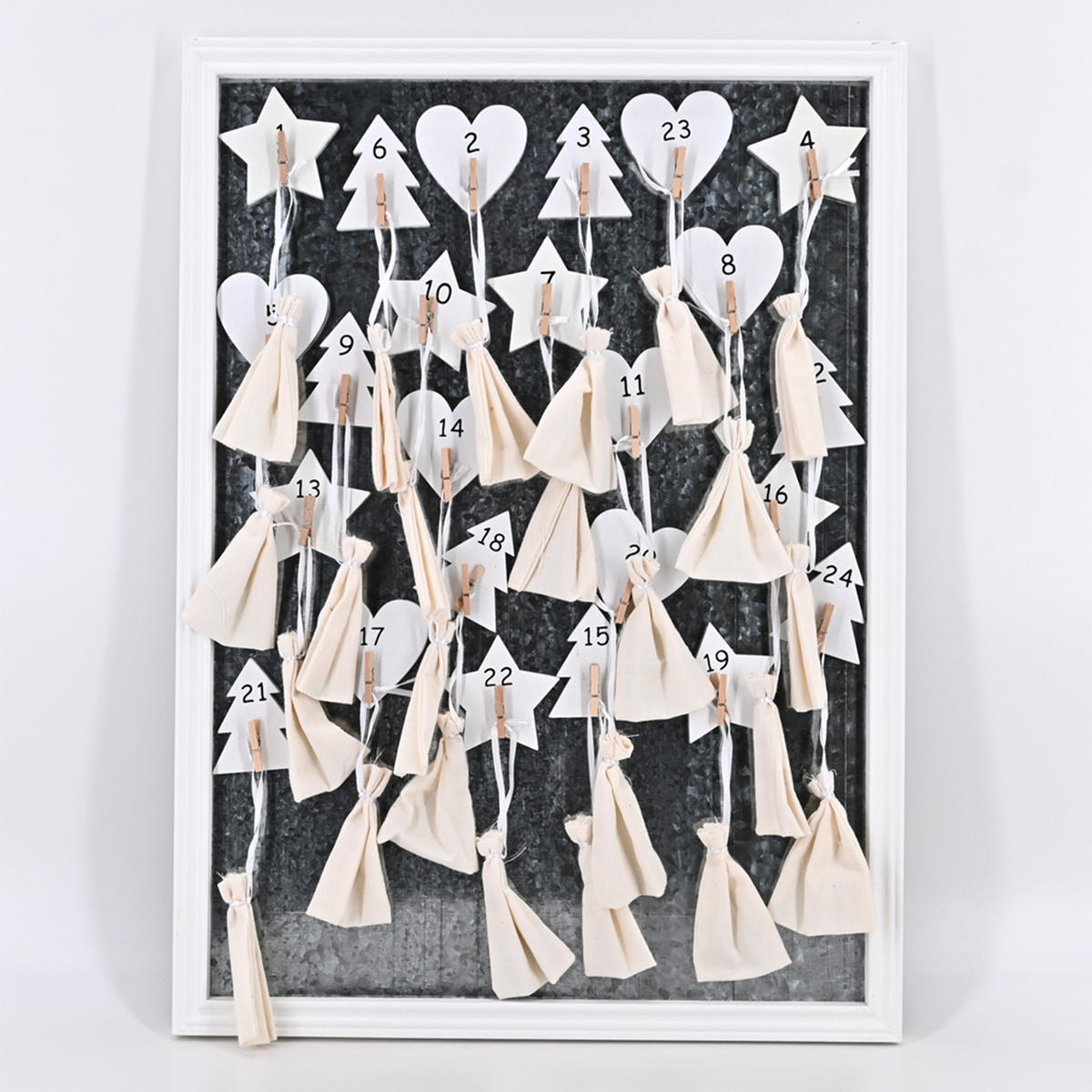 ADVENTSKALENDER zum selbst befüllen, Holz, Weiß - Weiß, Holz (43/60/43cm) - dasmöbelwerk