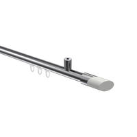 GARDINENSTANGE INNENLAUF Sonius Verano 100 cm, 1-läufig, 20 mm Ø Chrom - Chromfarben/Weiß, Metall (100cm) - INTERDECO