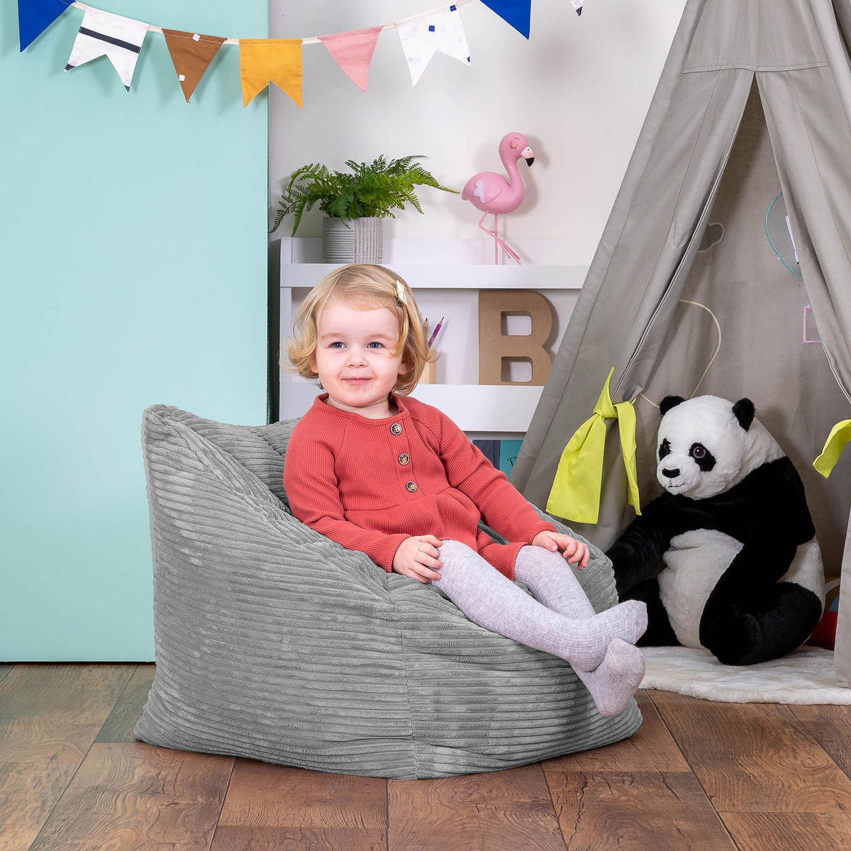 SITZSACK Flauschig für Kinder - Grau, Textil (55/44/55cm) - icon