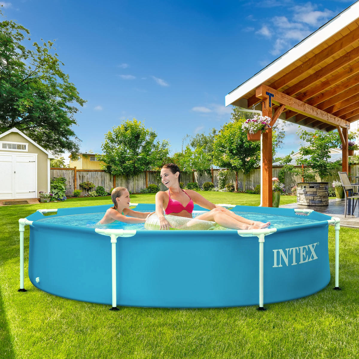 SCHWIMMBECKEN - Blau, Metall (244/51/244cm) - INTEX