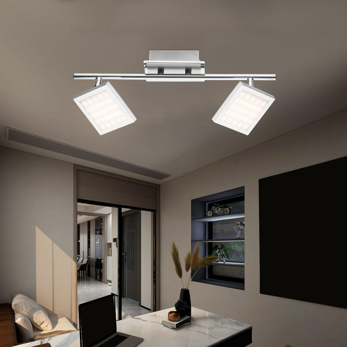 LED DECKENLEUCHTE Tombel Silber Chrom - Silberfarben, Metall (40/9.5/13cm) - Globo Lighting