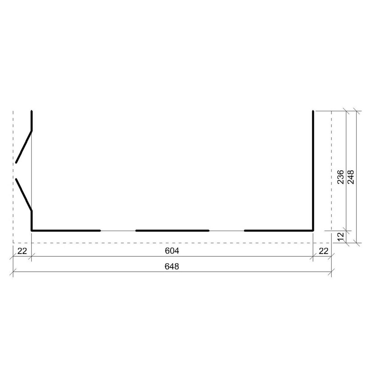 GARTENHAUS 14,3 m² - H231x248x648 cm - Ohne Boden und Seitenwand – M941B-CAVERN STEEL - Dunkelgrau, Holz (236/231/604cm) - Timbela