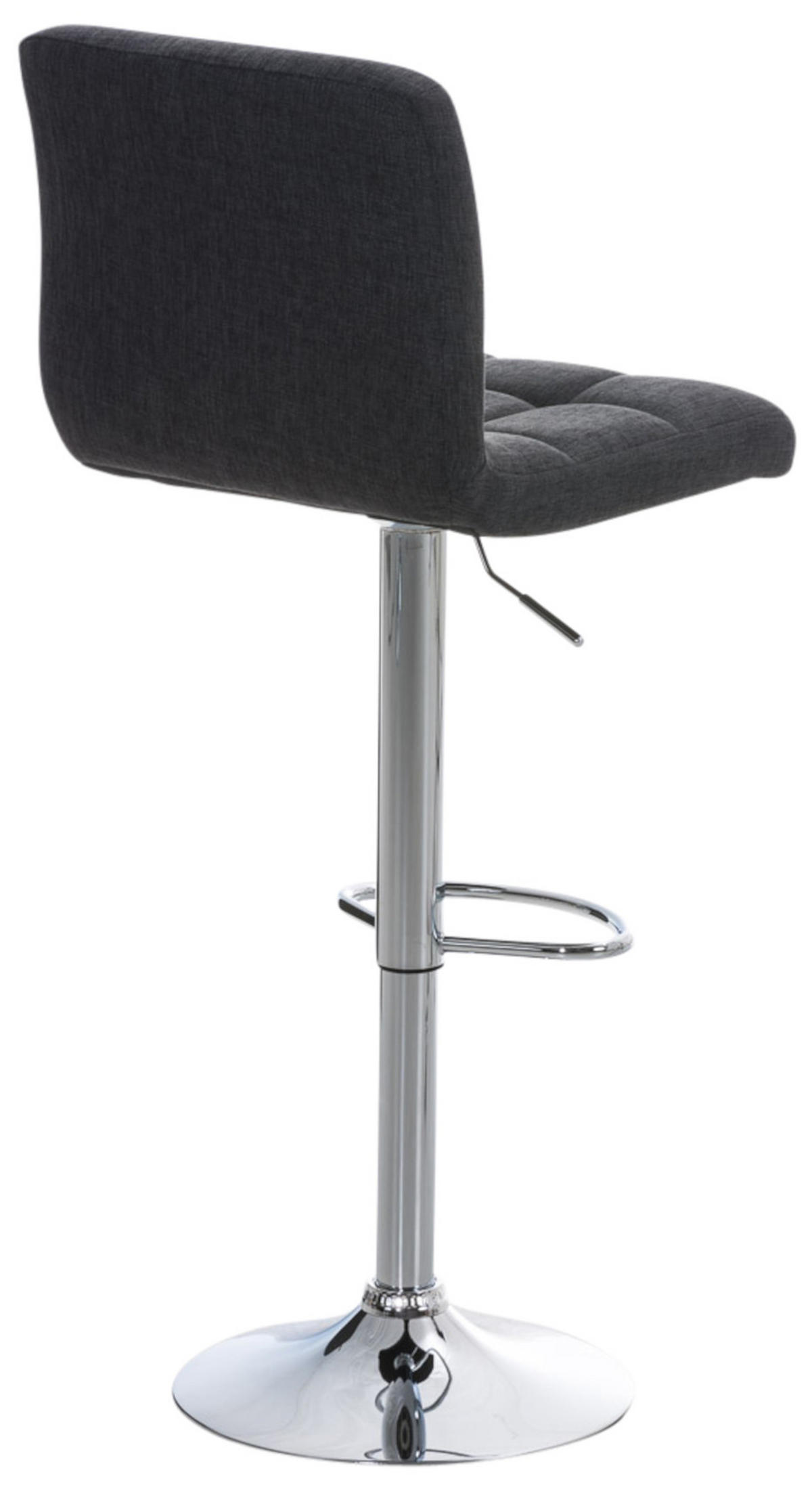 BARHOCKER 2er Set Peran STOFF C dunkelgrau - Chromfarben/Dunkelgrau, Textil/Metall (46/114/47cm) - TPFLiving