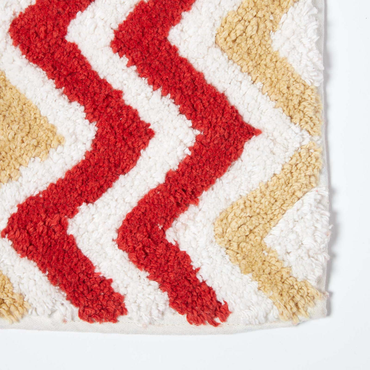 BADEMATTE 50/80 cm Chevron-Muster, Baumwolle - Orange, Textil (50/80cm) - Homescapes