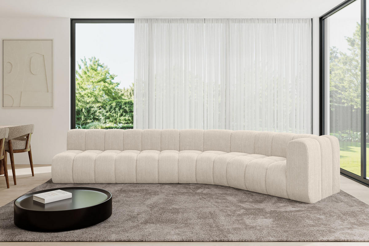 ECKSOFA modulares Sofa Karex-L2 - 399x194x70 cm Beige - Beige, Holzwerkstoff/Textil (399/194cm) - ALTDECOR