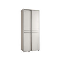 SCHWEBETÜRENSCHRANK 235,2/110/60 2-türig - Silberfarben/Weiß, Holz/Metall (110/235/60cm) - Abiks Möbel