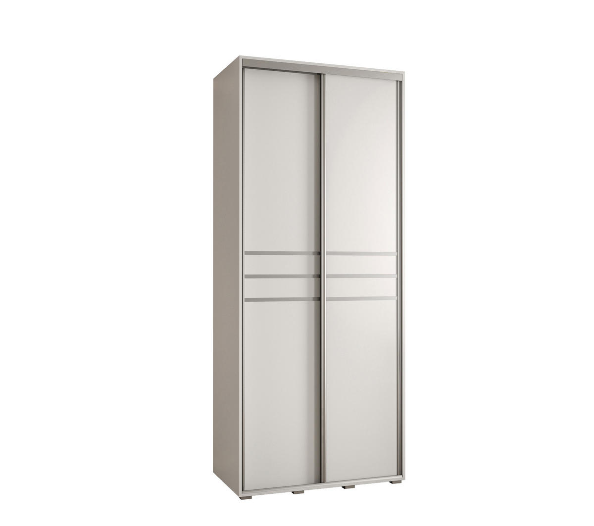 SCHWEBETÜRENSCHRANK 235,2/110/60 2-türig - Silberfarben/Weiß, Holz/Metall (110/235/60cm) - Abiks Möbel